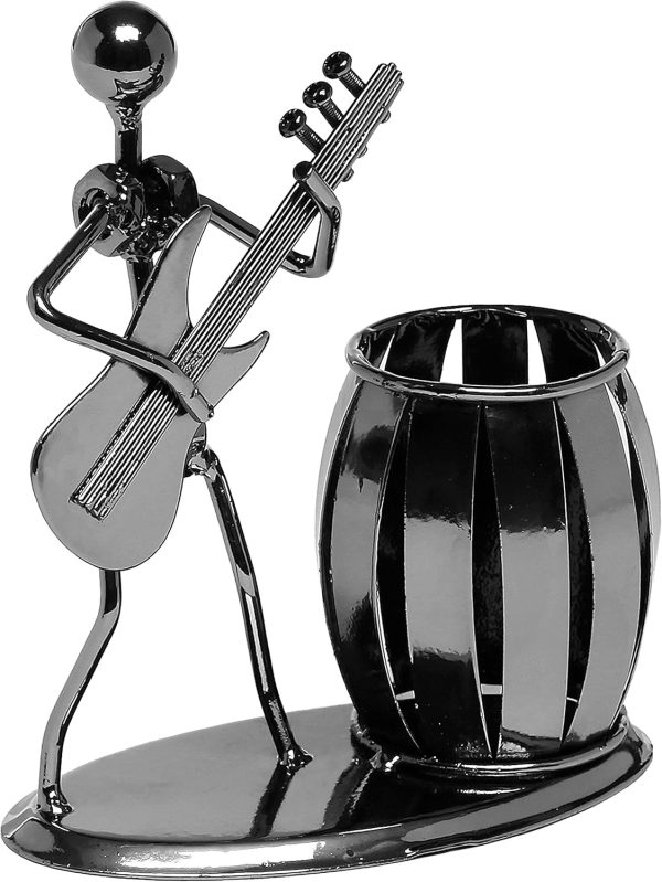 Pen Holder For Desk,Office Decor Desk Accessories For Men Music Decor Guitar Accessories Gifts For Men Guitar Players Boss Male